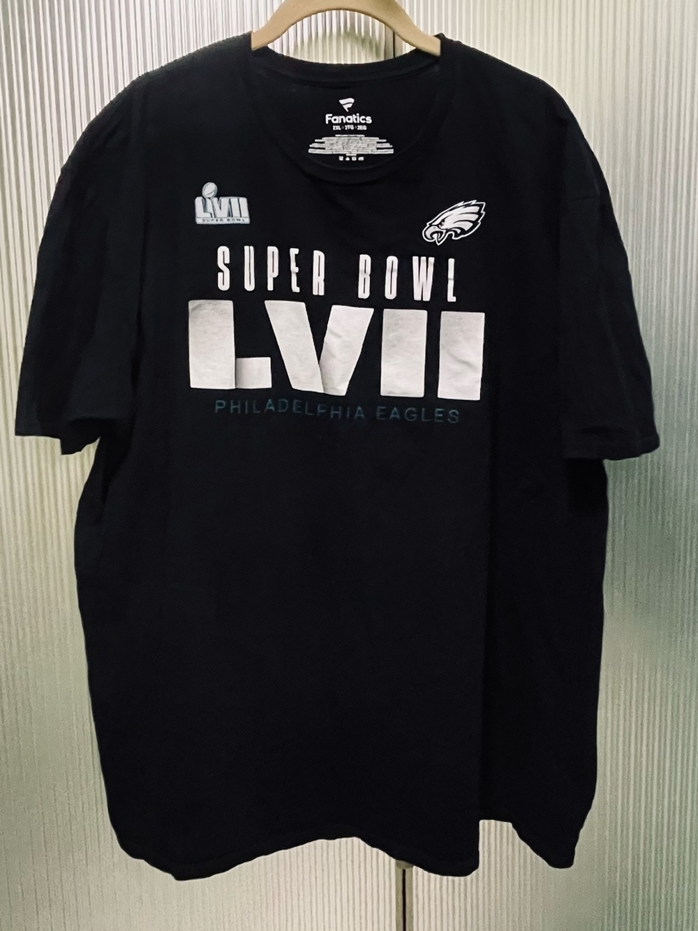Philadelphia Eagles Super Bowl Mens T-Shirt Size 2XL Black Short Sleeve